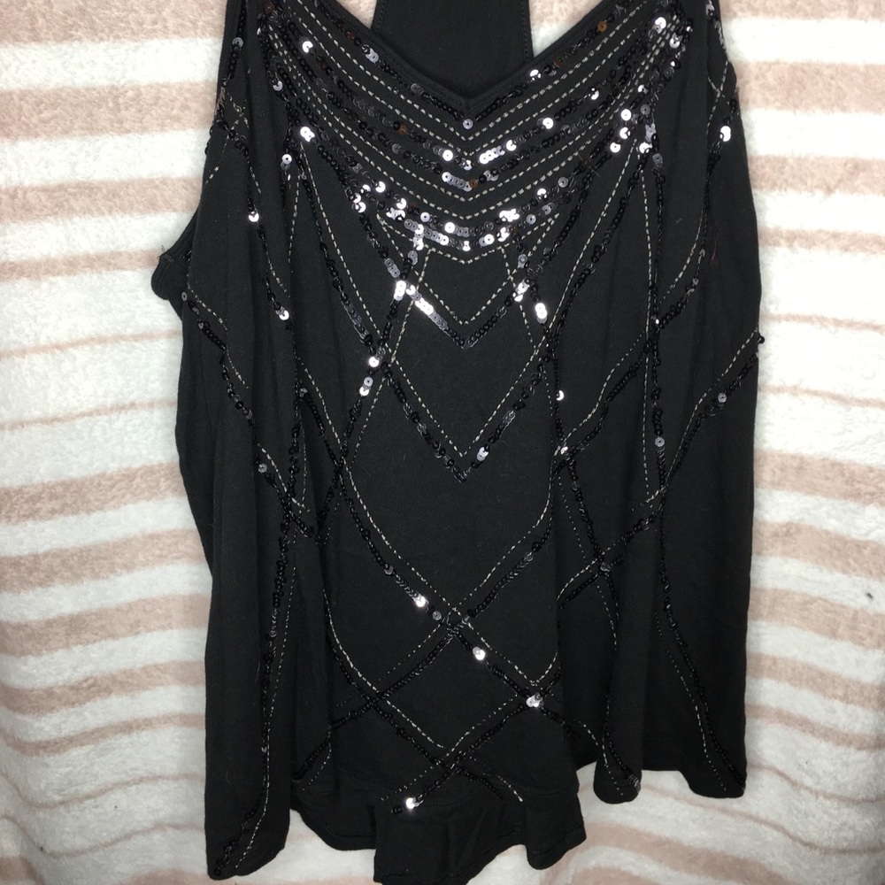 Express sequin embellished racerback tank
